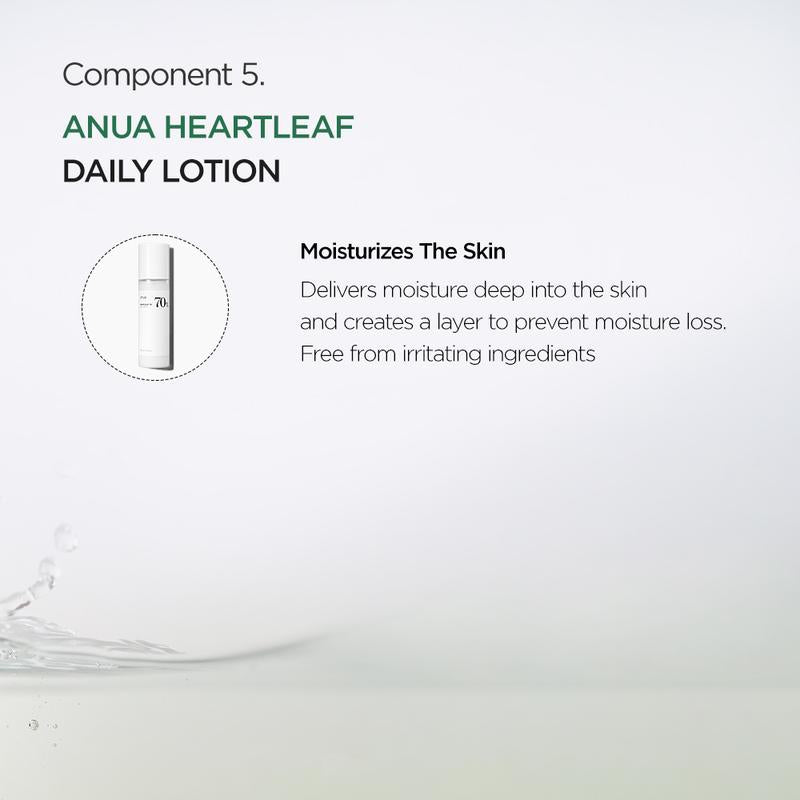 [Anua Official Shop] Korean Glass Skin Set (Oil Cleanser + Deep Cleansing Foam + Heartleaf Toner + Pink Serum + Calming Moisturizer)｜Niacinamide Serum, Dark Spot Care, Hyperpigmentation, Hydrating